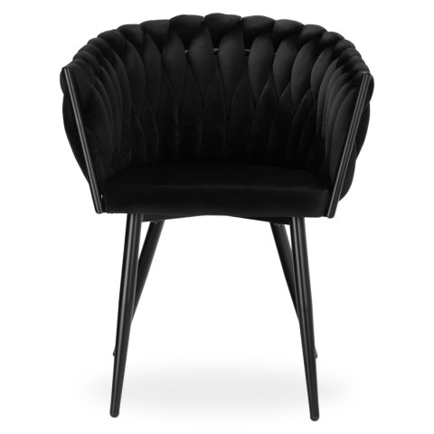Krzesło welurowe plecione COFTON Black VELVET czarny Krzesło welurowe plecione COFTON Black VELVET czarny