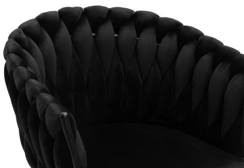 Krzesło welurowe plecione COFTON Black VELVET czarny Krzesło welurowe plecione COFTON Black VELVET czarny