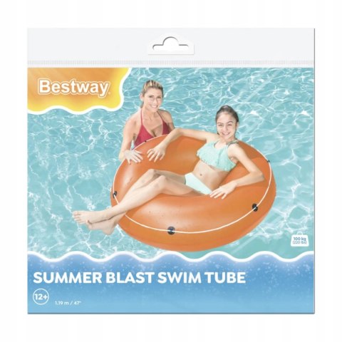 Bestway Bestway Kółko koło dmuchane z liną 119 cm pomarańczowe 36120 P