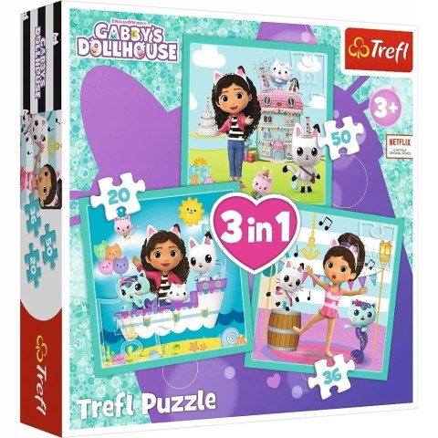Trefl KOCI DOMEK GABI PUZZLE 3W1 3+ TREFL 34871 Trefl KOCI DOMEK GABI PUZZLE 3W1 3+ TREFL 34871