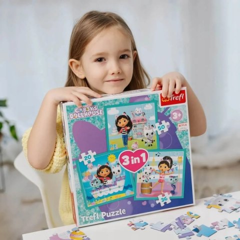 Trefl KOCI DOMEK GABI PUZZLE 3W1 3+ TREFL 34871 Trefl KOCI DOMEK GABI PUZZLE 3W1 3+ TREFL 34871
