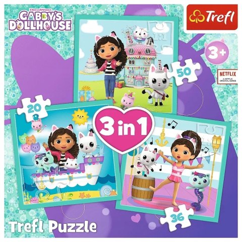 Trefl KOCI DOMEK GABI PUZZLE 3W1 3+ TREFL 34871 Trefl KOCI DOMEK GABI PUZZLE 3W1 3+ TREFL 34871
