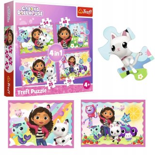 Trefl Koci domek Gabi puzzle Gabi Kotki 4w1 4+ Trefl 34620