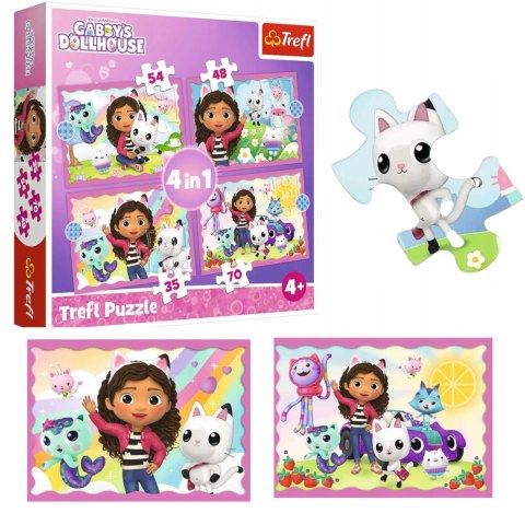 Trefl Koci domek Gabi puzzle Gabi Kotki 4w1 4+ Trefl 34620