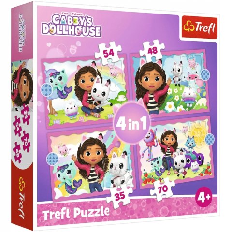 Trefl Koci domek Gabi puzzle Gabi Kotki 4w1 4+ Trefl 34620