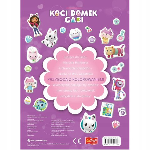 Trefl Książecz-kot-ka z naklejkami kolorowanka Koci domek Gabi Trefl KS97238