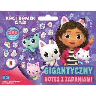Trefl Książka notes łamigłówki Koci Domek Gabi naklejki kolorowanki Trefl KS97610