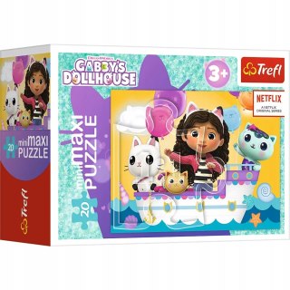 Trefl Puzzle 20 MiniMaxi Koci Domek Gabi na łodzi 20 elementów 3+ Trefl 21159