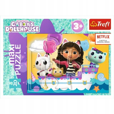 Trefl Puzzle 20 MiniMaxi Koci Domek Gabi na łodzi 20 elementów 3+ Trefl 21159 Trefl Puzzle 20 MiniMaxi Koci Domek Gabi na łodzi 20 elementów 3+ Trefl 21159