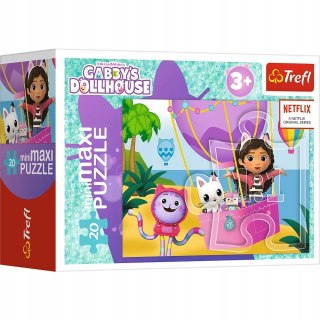 Trefl Puzzle 20 MiniMaxi Koci Domek Gabi w balonie 20 elementów 3+ Trefl 21157