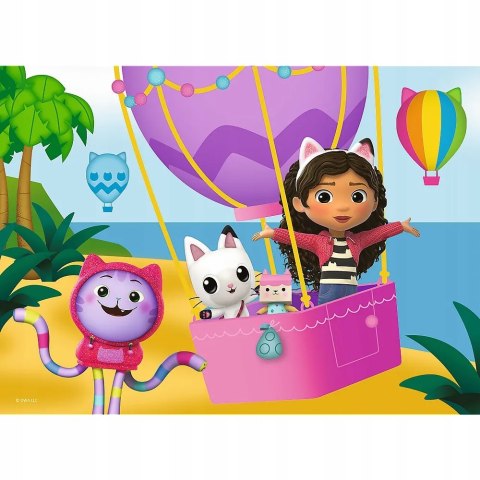 Trefl Puzzle 20 MiniMaxi Koci Domek Gabi w balonie 20 elementów 3+ Trefl 21157