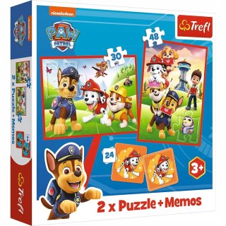 Trefl Puzzle 2w1+ Memos Psi Patrol 3+ Psia ekipa w akcji Trefl 93337