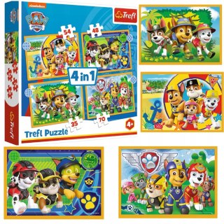Trefl Puzzle 4w1 Psi Patrol wakacyjny 4+ Trefl 34395