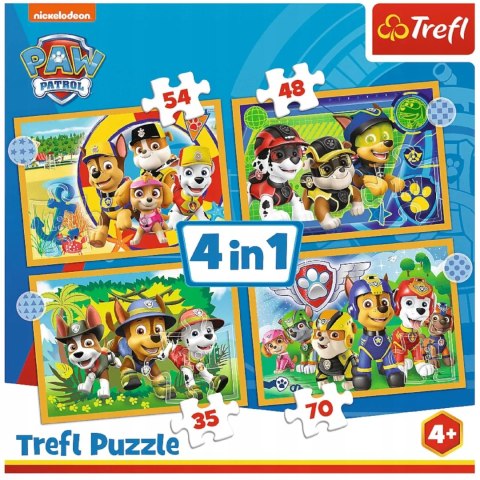 Trefl Puzzle 4w1 Psi Patrol wakacyjny 4+ Trefl 34395 Trefl Puzzle 4w1 Psi Patrol wakacyjny 4+ Trefl 34395