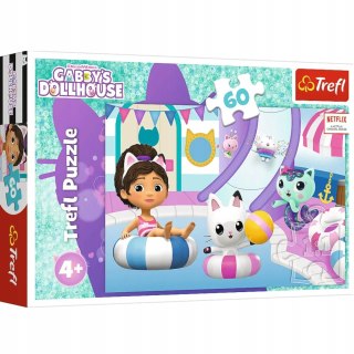 Trefl Puzzle Koci Domek Gabi 60 elementów Gabi na basenie Trefl 17393