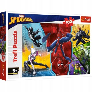 Trefl Puzzle Trefl Marvel Spider-Man 100 elementów Do góry nogami 16347