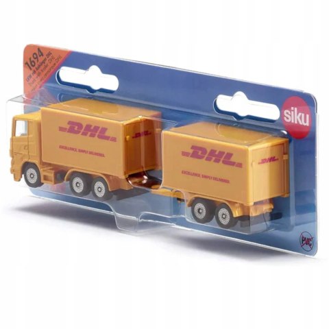 Siku Siku ciężarówka przyczepą DHL kurier model metal skala S1694 Siku Siku ciężarówka przyczepą DHL kurier model metal skala S1694