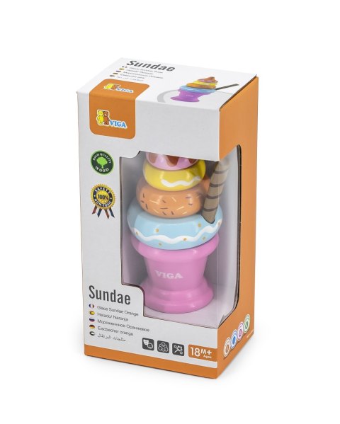 Viga Viga 51321 Mini piramidka lody owocowe z truskawką Viga Viga 51321 Mini piramidka lody owocowe z truskawką