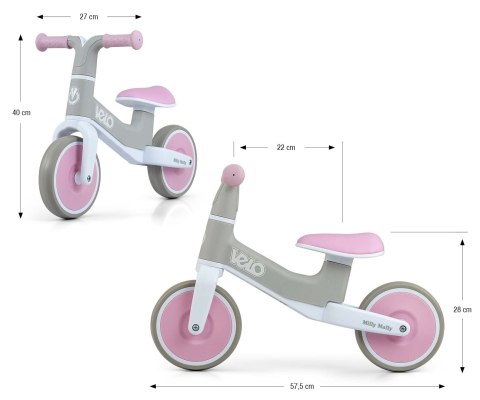 Milly Mally Milly Mally Rowerek Biegowy Velo Pink Milly Mally Milly Mally Rowerek Biegowy Velo Pink