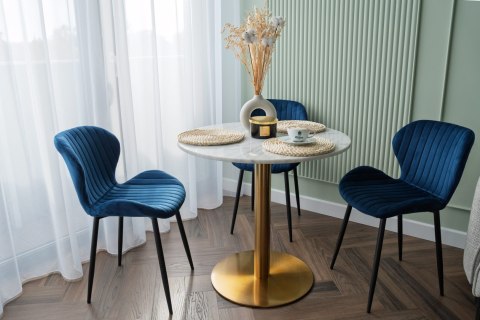Krzesło welurowe DALLAS VELVET granatowe Krzesło welurowe DALLAS VELVET granatowe