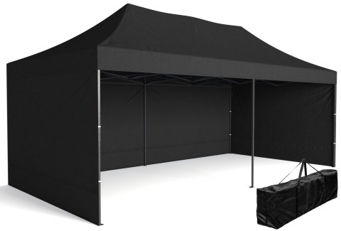 Pawilon handlowy ekspresowy - 3x6 m - 3 ściany - czarny Pawilon handlowy ekspresowy - 3x6 m - 3 ściany - czarny