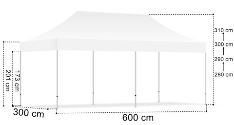 Pawilon handlowy ekspresowy - 3x6 m - 3 ściany - czarny Pawilon handlowy ekspresowy - 3x6 m - 3 ściany - czarny