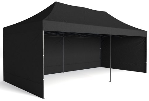 Pawilon handlowy ekspresowy - 3x6 m - 3 ściany - czarny Pawilon handlowy ekspresowy - 3x6 m - 3 ściany - czarny