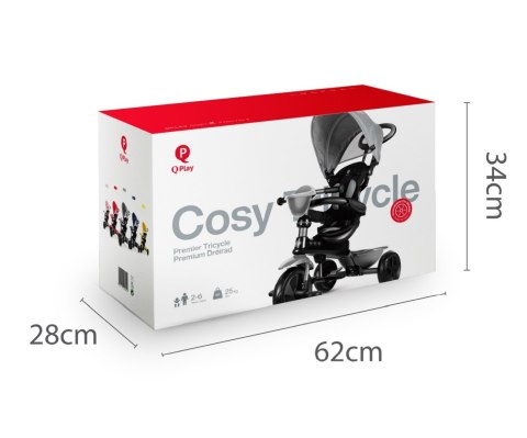 Qplay Qplay Rowerek Trójkołowy Cosy Grey Qplay Qplay Rowerek Trójkołowy Cosy Grey