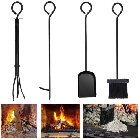 Stojak na drewno metalowy z akcesoriami FUEGO Stojak na drewno metalowy z akcesoriami FUEGO