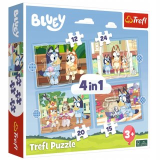Trefl Puzzle 4w1 Bluey i jego świat 3+ Trefl 34637