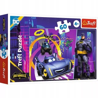 Trefl Puzzle Batwheels 60 elementów Batman i jego pojazdy Trefl 17400