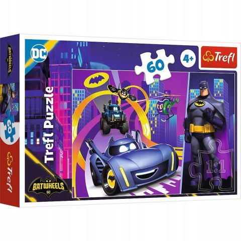Trefl Puzzle Batwheels 60 elementów Batman i jego pojazdy Trefl 17400 Trefl Puzzle Batwheels 60 elementów Batman i jego pojazdy Trefl 17400