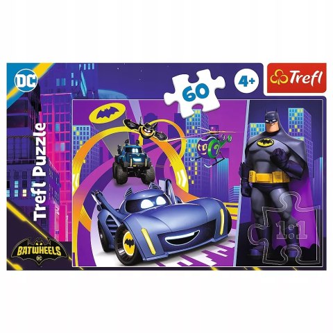 Trefl Puzzle Batwheels 60 elementów Batman i jego pojazdy Trefl 17400 Trefl Puzzle Batwheels 60 elementów Batman i jego pojazdy Trefl 17400