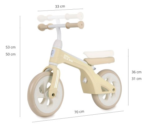 Qplay Qplay Rowerek Biegowy Tech Cream Qplay Qplay Rowerek Biegowy Tech Cream