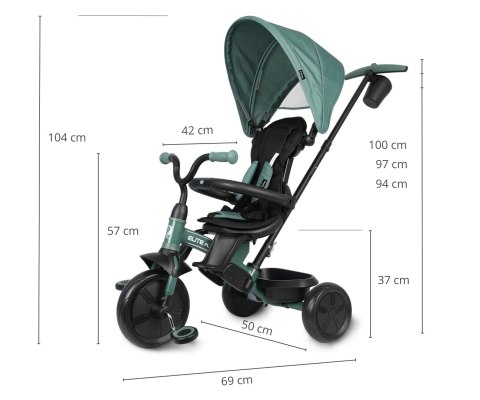 Qplay Qplay Rowerek Trójkołowy Elite Platinum Green
