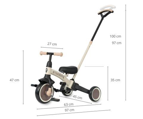 Qplay Qplay Rowerek Trójkołowy Stager 3w1 Brown
