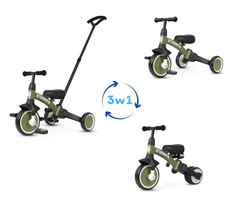 Qplay Qplay Rowerek Trójkołowy Stager 3w1 Green Qplay Qplay Rowerek Trójkołowy Stager 3w1 Green