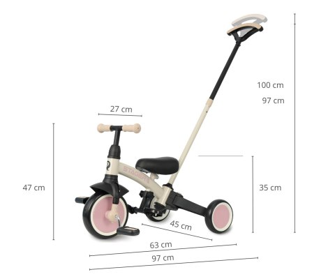 Qplay Qplay Rowerek Trójkołowy Stager 3w1 Pink Qplay Qplay Rowerek Trójkołowy Stager 3w1 Pink