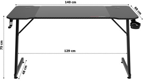Biurko gamingowe SHADOW GAMER 1.0 140 cm podkładka Biurko gamingowe SHADOW GAMER 1.0 140 cm podkładka