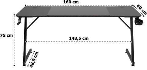 Biurko gamingowe SHADOW GAMER 1.1 160 cm podkładka Biurko gamingowe SHADOW GAMER 1.1 160 cm podkładka