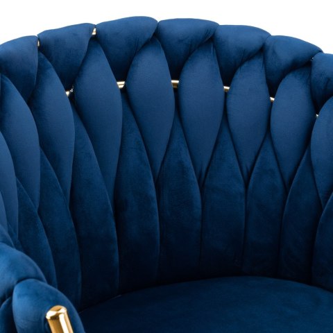 Krzesło welurowe plecione COFTON gold VELVET granatowy Krzesło welurowe plecione COFTON gold VELVET granatowy