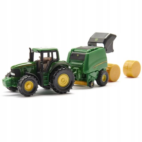 Siku Siku Farmer Traktor z John Deere z prasą metal model S1665 Siku Siku Farmer Traktor z John Deere z prasą metal model S1665
