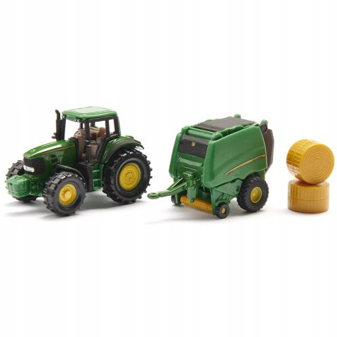 Siku Siku Farmer Traktor z John Deere z prasą metal model S1665 Siku Siku Farmer Traktor z John Deere z prasą metal model S1665