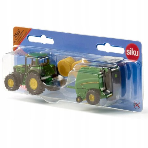 Siku Siku Farmer Traktor z John Deere z prasą metal model S1665 Siku Siku Farmer Traktor z John Deere z prasą metal model S1665