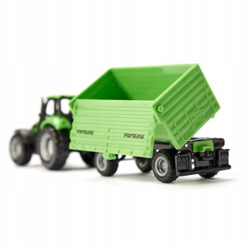 Siku Siku Traktor Deutz-Fahr z przyczepą 2-osiową Fortuna model metal S1606