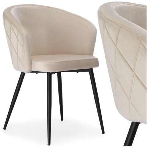 Krzesło HAMPTON velvet beżowe Krzesło HAMPTON velvet beżowe