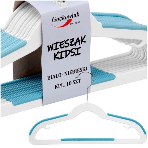 Wieszak KIDSI komplet 10 sztuk biało-niebieski Wieszak KIDSI komplet 10 sztuk biało-niebieski