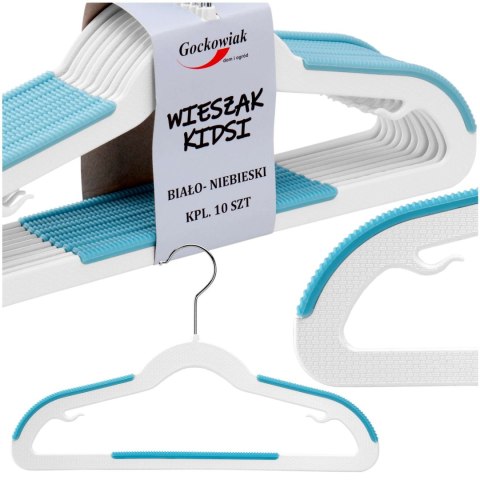 Wieszak KIDSI komplet 10 sztuk biało-niebieski Wieszak KIDSI komplet 10 sztuk biało-niebieski