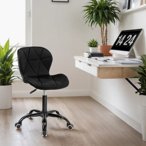 Fotel biurowy na kółkach Spiner Black czarny velvet Fotel biurowy na kółkach Spiner Black czarny velvet