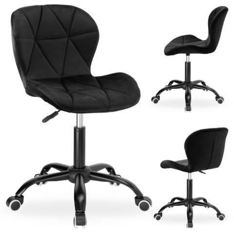 Fotel biurowy na kółkach Spiner Black czarny velvet Fotel biurowy na kółkach Spiner Black czarny velvet
